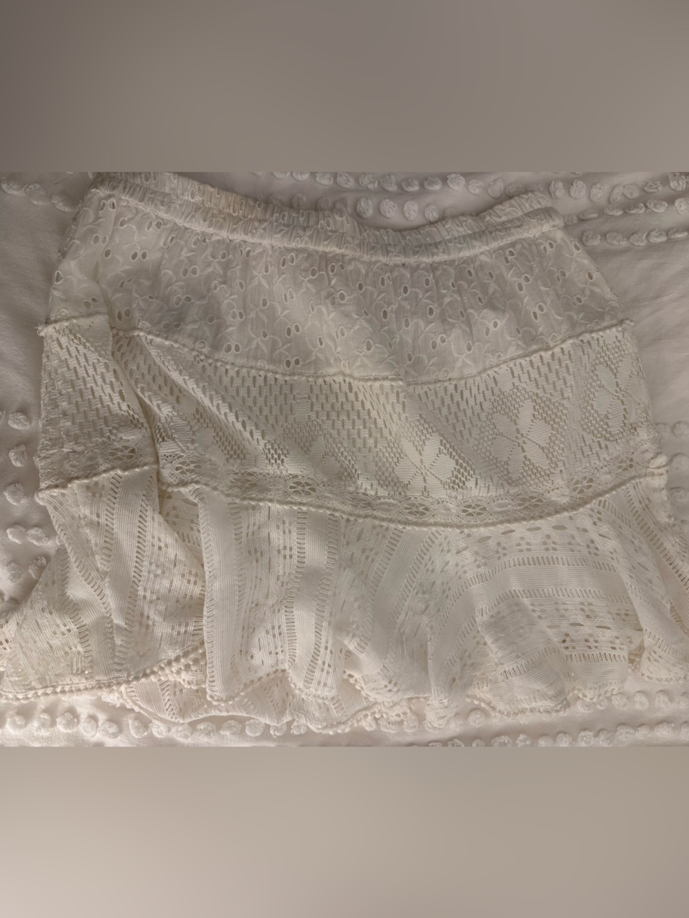 LOVE SHACK FANCY. NWT Orig $295. Diamond Skirt in True White